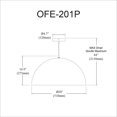 thumbnail image 2 of Ofelia 1 Light Pendant - Large - Matte Black/White, 2 of 3