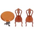 thumbnail image 2 of Ensemble Table et Chaises de Maison de Poupée, Accessoires de Meubles Miniatures et Exquis pour Collection, 2 of 8