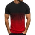 thumbnail image 4 of Jovati T-Shirt à Manches Courtes à Col Rond pour Hommes, Imprimé Dégradé 3D, Tissu en Polyester, Coupe Régulière, Tenue Décontractée, Lavable à la Machine, 4 of 5