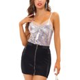 thumbnail image 1 of INSPIRE CHIC Camisole Sans Manches à Panneaux en Maille à Paillettes pour Femme m Multicolore, 1 of 7