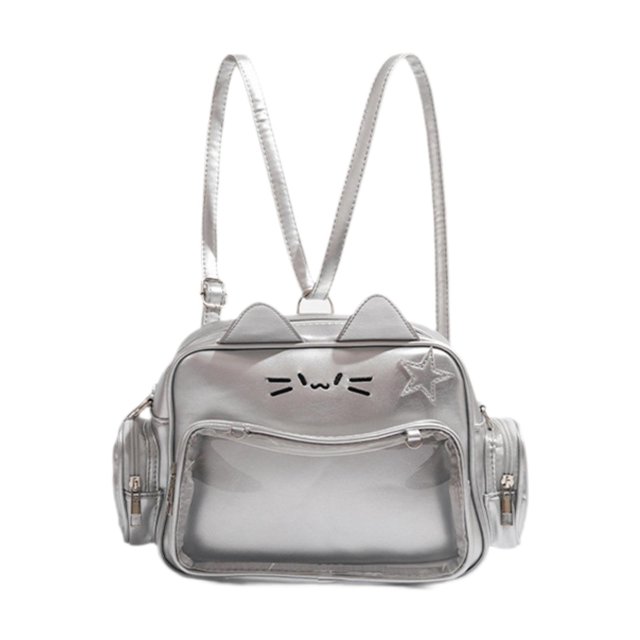 KLKCMS Sac Ita pour Chat Bricolage Mignon Sac Fourre-Tout à Sangle Ajustable Sac d'Épaule en Cuir PU pour Femmes pour