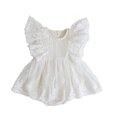thumbnail image 1 of WEAIXIMIUNGChristmas Girls Fly Sleeve Floral Embroider Ruffle Tulle Lace Romper Bodysuits 6-9 Months, 1 of 8