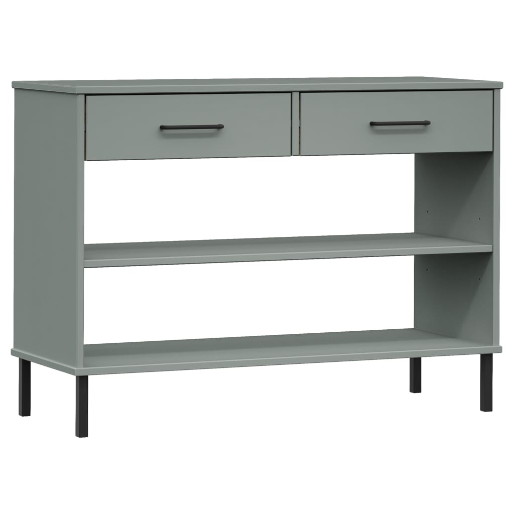 vidaXL Console Cabinet Buffet Storage with Metal Legs Solid Wood Pine OSLO
