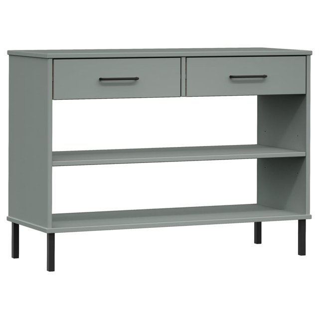 vidaXL Console Cabinet Buffet Storage with Metal Legs Solid Wood Pine OSLO