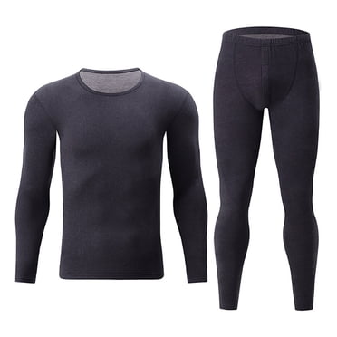 Ediodpoh Men's Suits Thermal Underwear for Men Long for Men Soft Mens Thermals Top and Bottom Set Lined Base Layer Men for Winter 2 Piece Sets Men Outfit Grey L