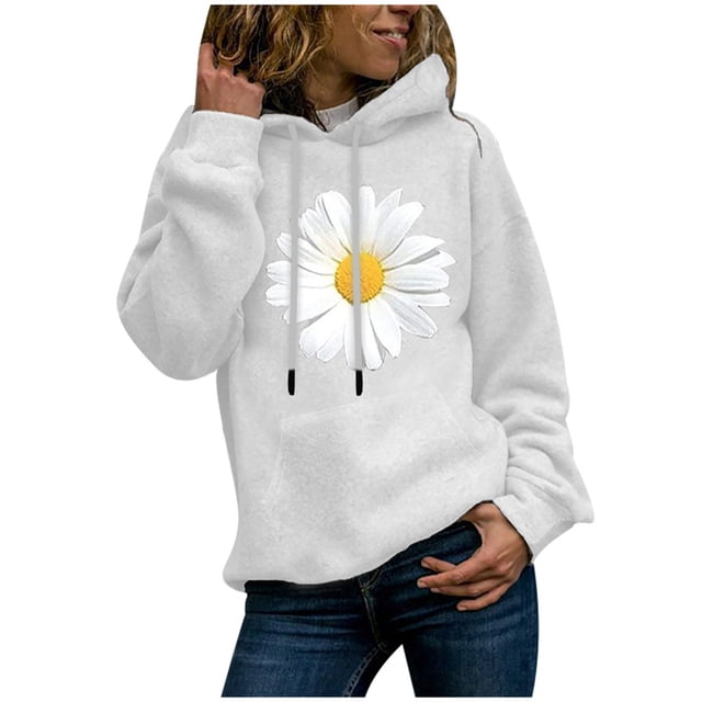 Qertyioot Winter Autumn Women Long-Sleeved Pullover Print Sweatshirt