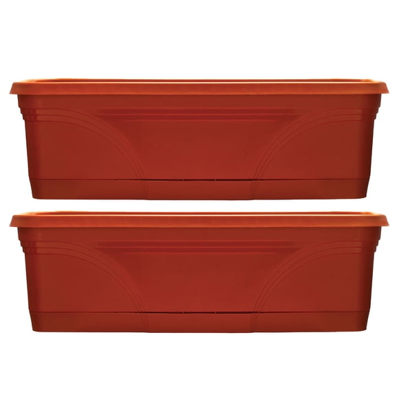 Southern Patio 36" Hanging Garden Box Planter in Terracotta (2 Pack)