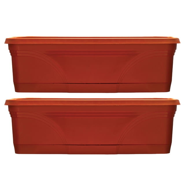 Southern Patio 36" Hanging Garden Box Planter in Terracotta (2 Pack)