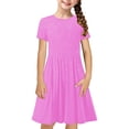thumbnail image 1 of Rbaofujie Robe d'Été Décontractée pour Filles de 2 à 14 Ans, Robe Trapèze Mignonne pour Tout-Petits pour la Maison et l'École, 1 of 7