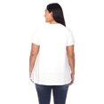 thumbnail image 4 of White Mark Women's 2-Pack White Keyhole Cutout Round Neckline Short Sleeve Top, 4 of 5