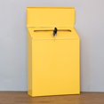 thumbnail image 4 of Iron Vertical Mailbox Hanging Wall Mounted Suggestion Drop Box Secured Paperwork Newspapers Magazines Holder Postbox Case Porch Room , Yellow, 4 of 7