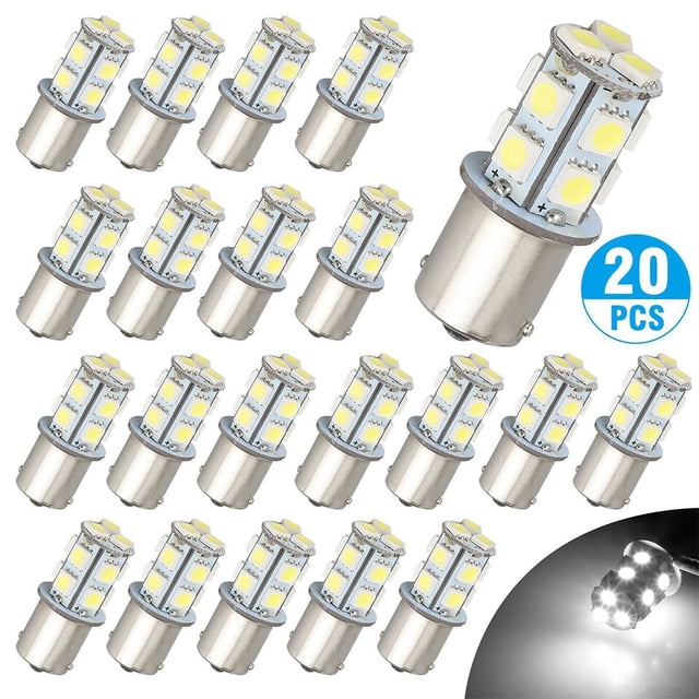 20x 1156 1141 13-SMD RV Camper Trailer LED Interior Light Bulbs 12V Super 6000K