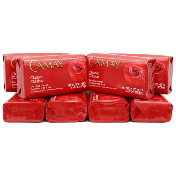 Camay Classic Bar Soap Rose Essence 8-Pack of 4.41 Oz Each Soap 8 Bar Soaps.
