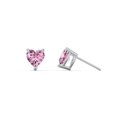 thumbnail image 2 of Heart Birthstone Stud Earrings, 2 of 4
