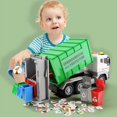 thumbnail image 3 of Engineering Model Child Kid Toys New Lights Press Water Spray With Sounds Large Cleaning Garbage Sanitation Truck, 3 of 13