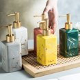 thumbnail image 3 of Qeeadeea Marble Soap Dispenser For Bathroom Kitchen, Hand Ceramic Soap Dispenser, Gold Soap Dispenser, Refillable Lotion Dispenser-Khaki-320ml/11.3oz, 3 of 6