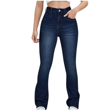 AherBiu Women's High Waisted Flare Jeans, Bell Bottom Skinny Denim Pants, XX-Large