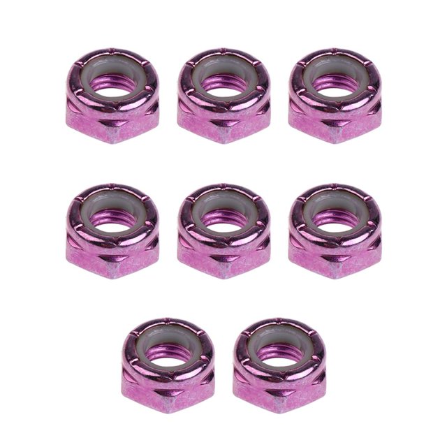 koolsoo 8pcs Planche à Roulettes Remplacement Camion Essieu Vis Écrous Longboard Accessoire violet