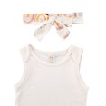 thumbnail image 2 of ITFABS Infants Round Neck Jumpsuit + Soft Touch Short Trousers Bow Hairband Set, 2 of 9