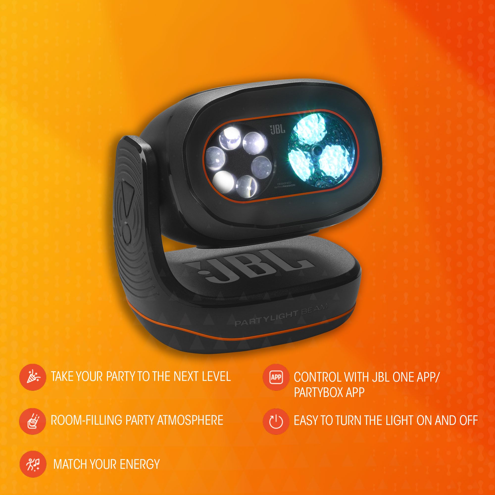 JBL PartyLight Beam Bluetooth projection party light - Black