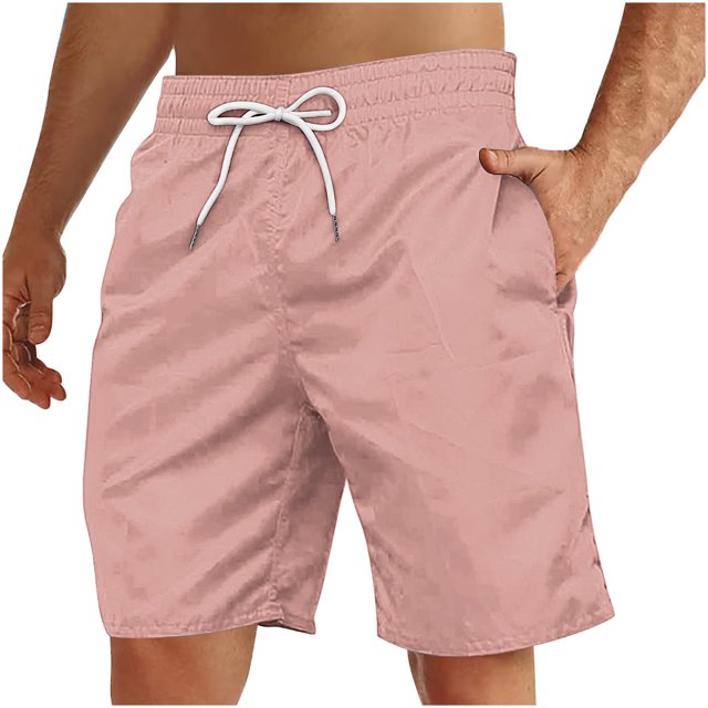 Yuyuzo Mens Shorts High Waisted Drawstring Quick Dry Summer Beach Swim Knee Length Shorts with Pockets