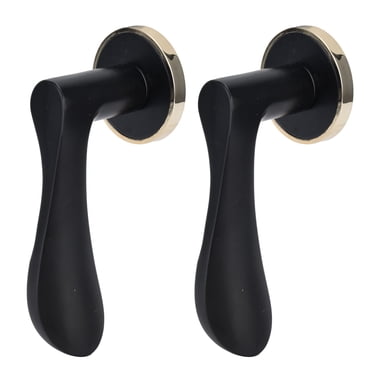Bouton de Porte Noir Mat avec Serrure Levier d'Intimité de Porte Poignée Intérieure de Porte Noire Poignée de Porte Carrée pour Chambre et Salle de Bain Levier d'Intimité de Porte Poignée