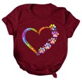 thumbnail image 3 of SMihono Hauts pour Femmes Été Chic Décontracté Femmes Décontracté Impression de Lettres Manches Courtes Col Rond T-Shirt Ample Blouse Hauts Grande Taille T-Shirt, 3 of 6