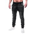 thumbnail image 5 of B91xZ Jeans pour Hommes Coupe Ajustée Classique à Fermeture Éclair Biker Coupe Régulière Jean, Noir G, 5 of 5