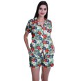 thumbnail image 1 of Moomaya Pyjama pour Femmes Imprimé, Ensemble Deux Pièces à Col Cranté avec Short, 1 of 6