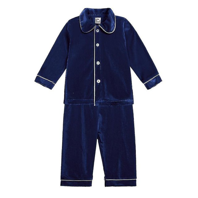 Nouveaux Pyjamas de Noël Rouges pour Garçons et Filles, Ensemble de Pyjamas Chauds en Velours Doré pour Enfants
