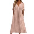 thumbnail image 3 of Yuyuzo Robe Longue Maxi Bohème pour Femmes, Robes Boho Tendance, Découpes, Col en V, Robe d'Été de Plage avec Poches, 3 of 7