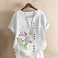thumbnail image 1 of Fankiway T-Shirt Ample Décontracté d'Été pour Femme à Col Rond, Manches Courtes, Imprimé Floral, Hauts pour Femmes, Liquidation, Grande Taille, Chemises pour Femmes en Liquidation, Vêtements de Printemps pour Femmes 2024, 1 of 5