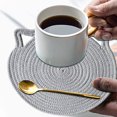 thumbnail image 1 of EGNMCR Placemats Table Placemats Heat-resisting Cotton Rope Placemat With Hanging Ears ,Easy To Rinse A placemat, 1 of 2