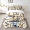 thumbnail image 2 of Lighthouse 7 Piece Comforter Set Full Bed in a Bag,Vintage Ocean World Map Boat Anchor Bedding Sets Nautical Rope Knot Retro Steering Wheel Compass Sheet Set with Comforter, 2 of 5