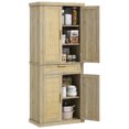 thumbnail image 1 of HOMCOM Armoire de Rangement de Cuisine 72 Pouces de Haut avec Portes en Rotin et Tiroir, 1 of 10