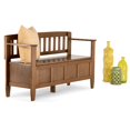 thumbnail image 2 of SIMPLIHOME Brooklyn SOLID WOOD 48 inch Wide Entryway Storage Bench with Safety Hinge, Multifunctional Contemporary in Medium Saddle Brown, 2 of 2