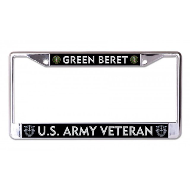 Ancien Combattant de l'Armée Américaine Béret Vert Chromé Cadre de Plaque License