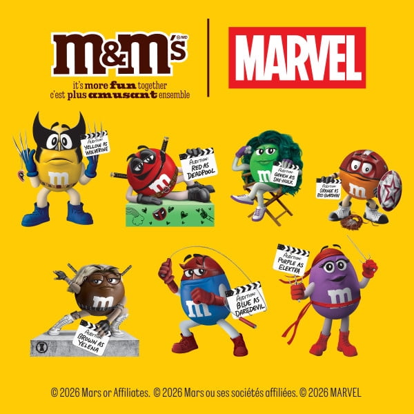 M&M’S, bonbons choc. lait, beurre arach., pour plats à bonbons, 345g