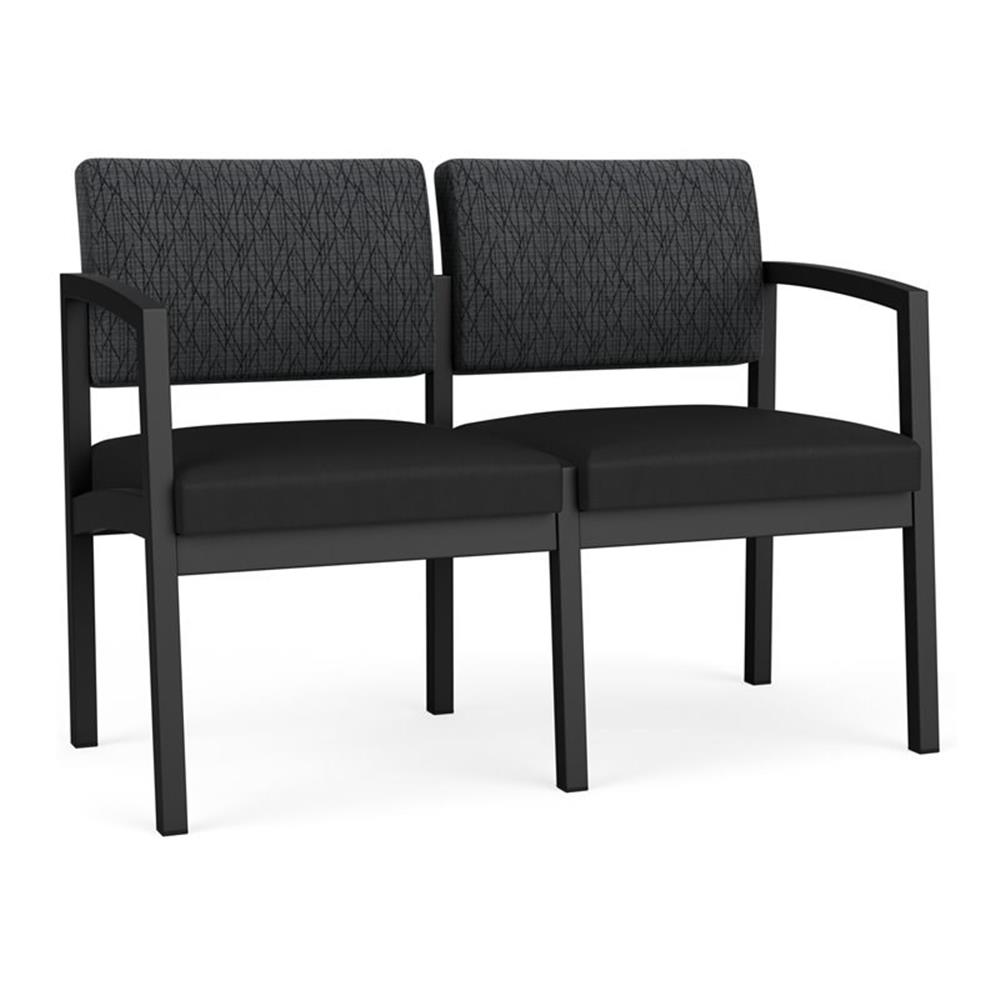 Lenox Causeuse d'Attente pour Réception en Acier / Acier Noir / Gris Foncé / Noir