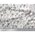 thumbnail image 2 of Soimoi Brown Rayon Fabric Leaves & Primrose Floral Printed Fabric 1 Yard 56 Inch Wide, 2 of 3