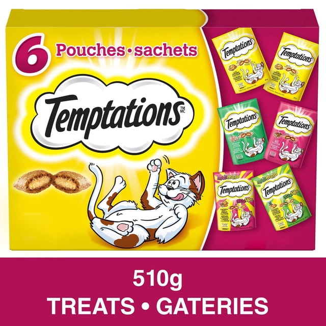 TEMPTATIONS Cat Treats, Assorted Variety Pack, 510g (6x85g)