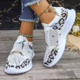 thumbnail image 3 of Chaussures pour Femmes Adultes Croquis Sandales Chaussure pour Femme Chaussures de Sport Décontractées pour Femmes avec Imprimé Léopard Chaussures Décontractées à Semelle Plate Chaussures pour Femme (Blanc, 8), 3 of 7