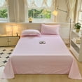 thumbnail image 1 of 1 Piece Solid Color Polyester Bed Sheet 86.6 X 90.6 Inches - Soft Washable Fade-resistant Fitted Sheet for Standard Mattress, 8 Color Options,for Adults,YISHFHP,Multicolor, 1 of 9