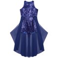thumbnail image 3 of renvena Robe Maxi à Sequins pour Filles, Robe Sans Manches en Chiffon pour Enfants, Concours, Mariage, Fête, Fille de Fleurs, Bleu Marine 12, 3 of 7