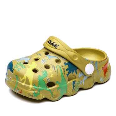 Kids Cute Clogs Cartoon Garden Shoes Boys Girls Slides Slippers Indoor Outdoor Children Water Shower Beach Pool Sandals(Green,190mm)
