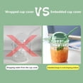 thumbnail image 4 of TIMIFIS Glass Cup Cute Drinking Glasses with Glass Dome Lid and Straw, Reusable Wide Mouth Milkshakes Cups 15oz Glass Coffee Iced Cup for Home Office Bar Kitchen Appliances, 4 of 5