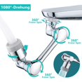 thumbnail image 3 of Rallonge de Robinet Flexible 1080 Degrés avec Aérateur Pivotant Multifonction, 3 of 5