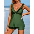 thumbnail image 3 of Charmo Tankini Swimsuits for Womens Ruffle V Neck Swimsuit with Boyleg Bottoms Two Piece Bathing Suit, 3 of 6