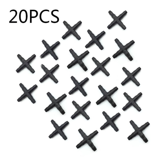 20Pcs Barbed Cross Drip Bulk Automatic Garden Irrigation 4/7mm Water Hose Fittin