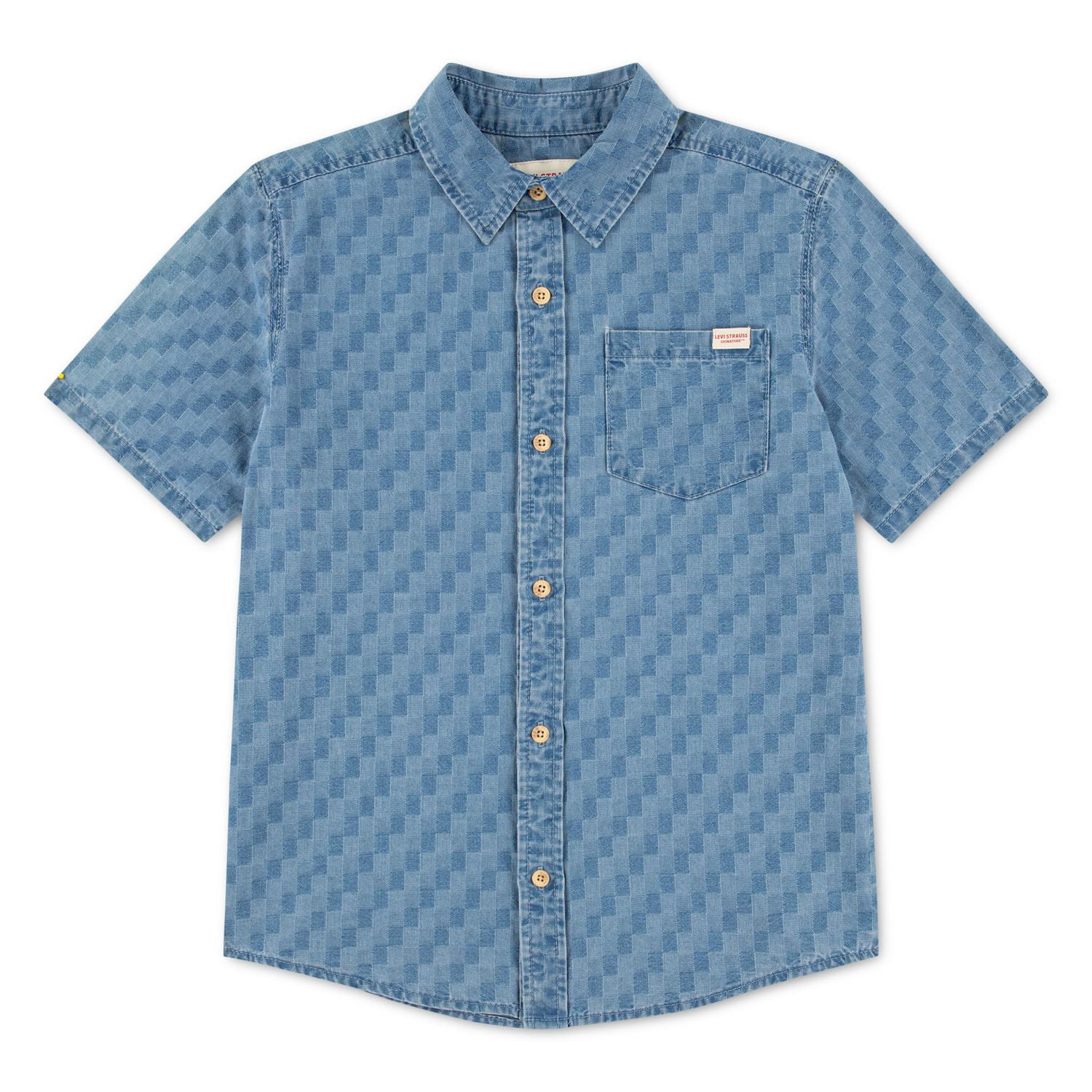 Levi Strauss Signature Boys' Short Sleeve Woven Button-Down Shirt